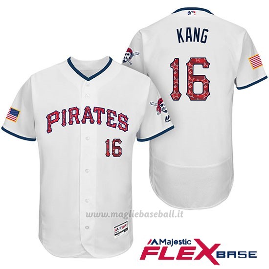 Maglia Baseball Uomo Pittsburgh Pirates 2017 Estrellas y Rayas Jung Ho Kang Bianco Flex Base